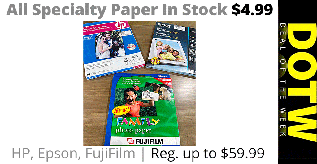 All Specialty Paper In Stock $4.99 (reg. up to $59.99)